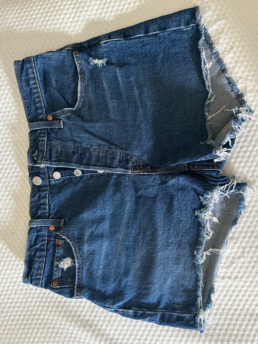 Levi’s High-Rise Distressed Denim Women's Shorts - Blue